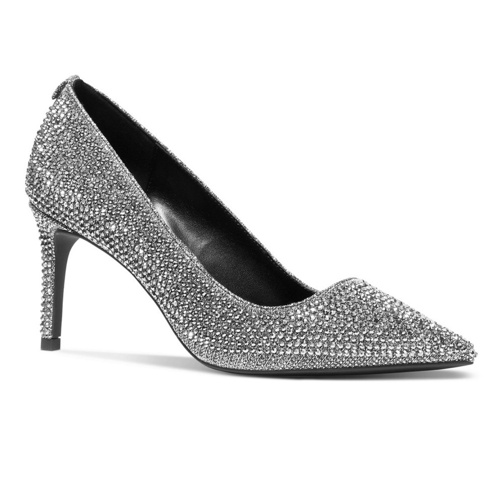 Michael Kors Alina Flex Gunmetal,Heels, Pumps, individual dazzling rhinestone’s - Picture 11 of 12